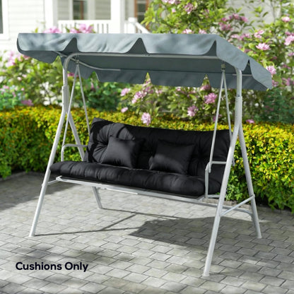 4-Piece Back and Seat Cushion Pillows Replacement and Pillows, Patio Chair Cushions Set with Ties, Black