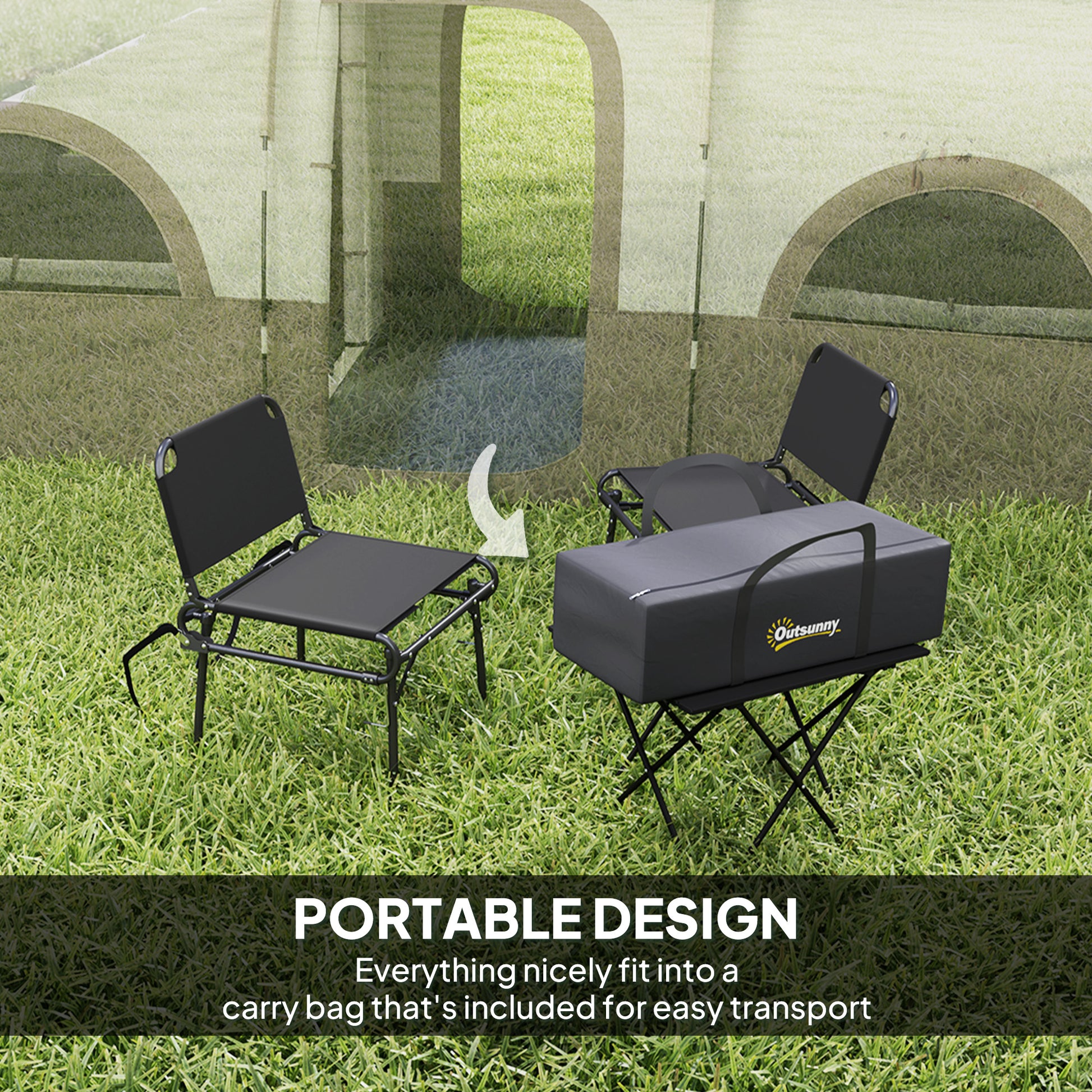 4-6 Person Camping Tent, 3 Room Cabin Tent, 3000mm Waterproof and UPF30+ with Sewn in Groundsheet and Carry Bag, Khaki