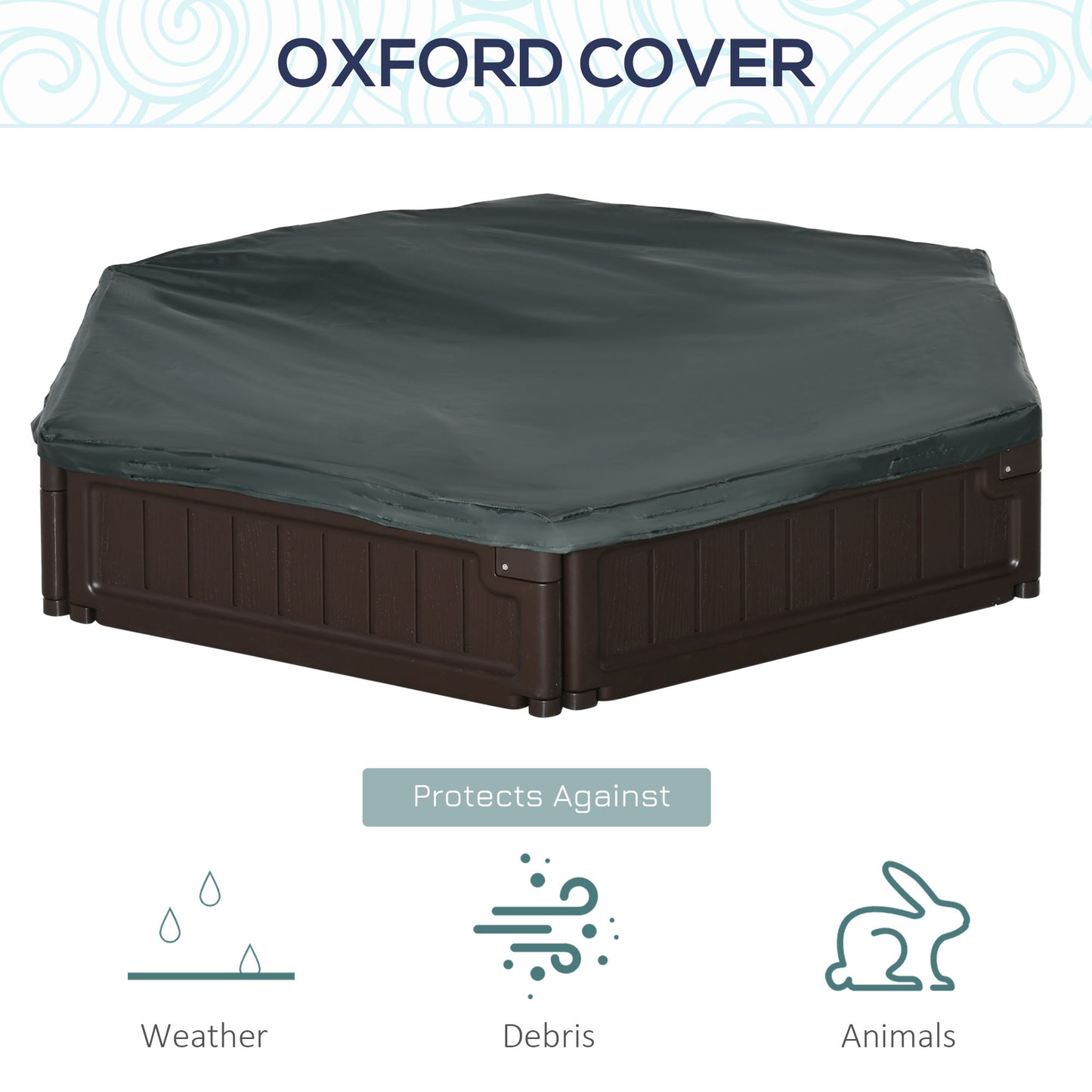 DIY Kids Sandbox with Waterproof Oxford Cover, Sand Playset Station with Bottom Fabric Liner, for 3-12 Years Old, Outdoor Indoor Backyard, Brown