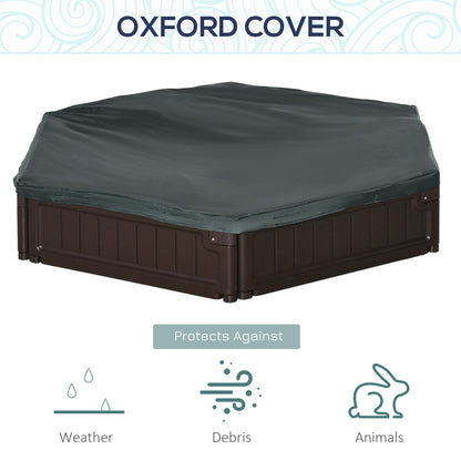 DIY Kids Sandbox with Waterproof Oxford Cover, Sand Playset Station with Bottom Fabric Liner, for 3-12 Years Old, Outdoor Indoor Backyard, Brown