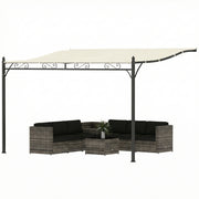 11.5' x 8.2' Outdoor Pergola, Wall Mounted Lean to Pergola with Metal Frame, UPF30+, Garden Gazebo