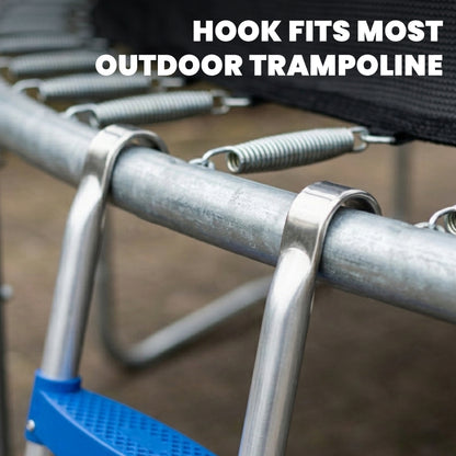 Soozier Trampoline Ladder, 3-Steps with Horizontal Wide Steps, Universal Hook, Galvanized Steel Frame, 330LBS Load Capacity