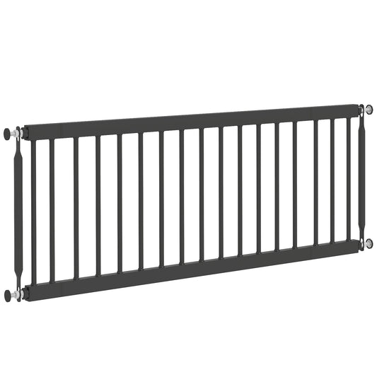 26"-37" Dog Gate, Adjustable Pet Gate, Fits 14" Tall with 2 Extension, Pressure Mount Kit for Stairs and Doorways, Black