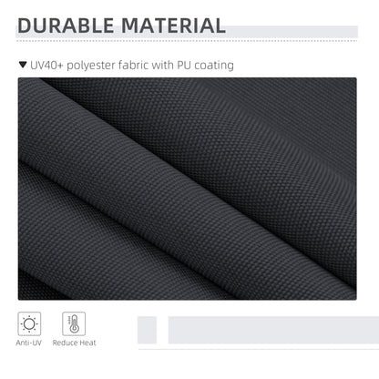 7' x 10' Retractable Patio Awning, Manual Outdoor Privacy Screen with UPF40+ & Water-Resistant Fabric, Grey