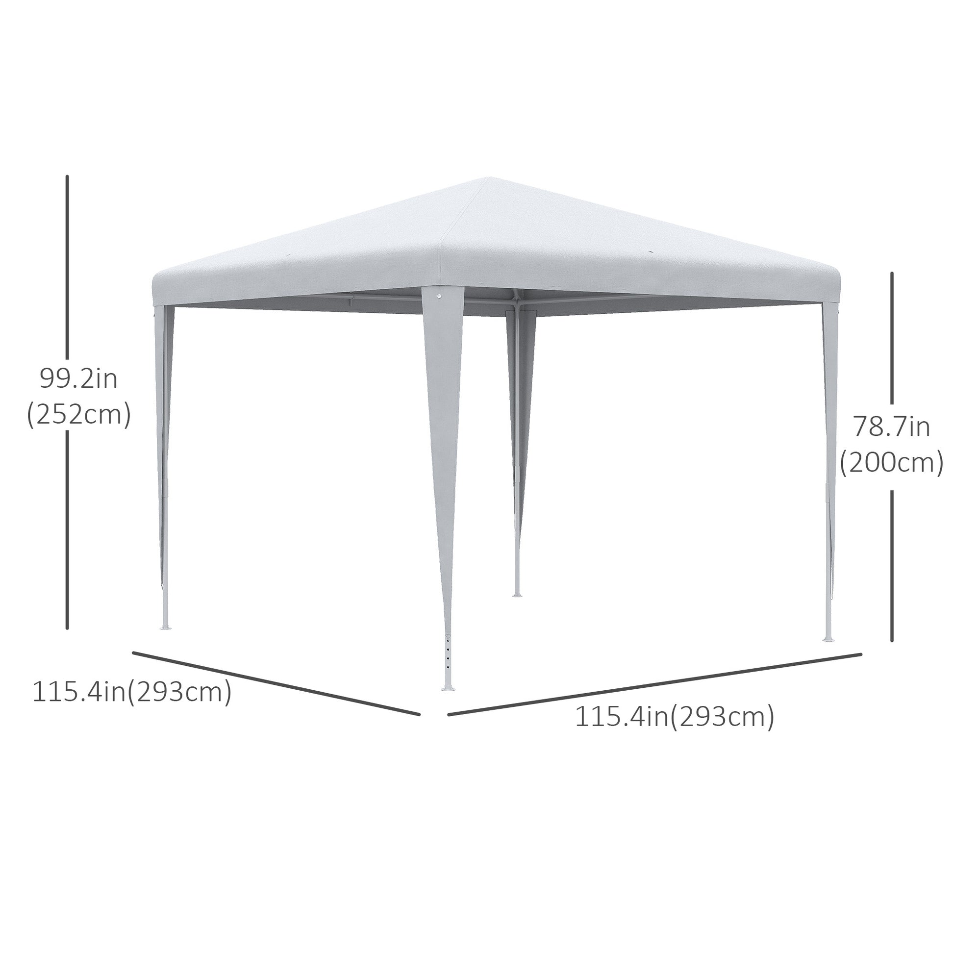 9' x 9' Portable Canopy Party Tent Gazebo Outdoor Sunshade for Weddings Parties with Dressed Legs, White