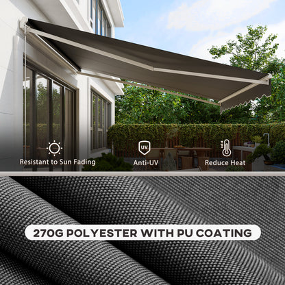 12'x10' Electric Retractable Awning, UV Protection Sun Shade Shelter w/ Remote Controller for Deck Balcony Yard, Grey