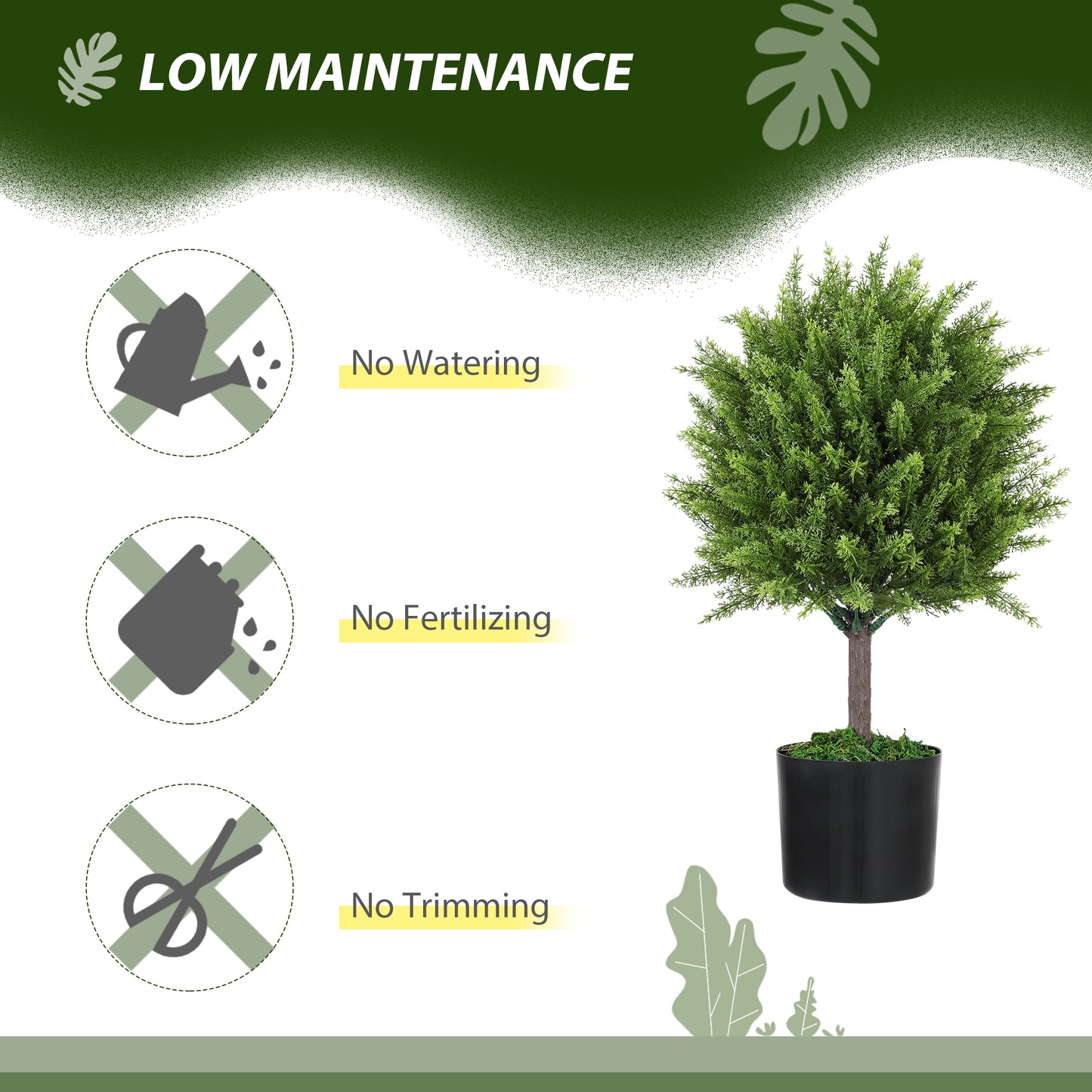 Decorative Artificial Plants, Cedar Topiary Trees in Pots, Fake Plants for Home Indoor outdoor Decor, Green