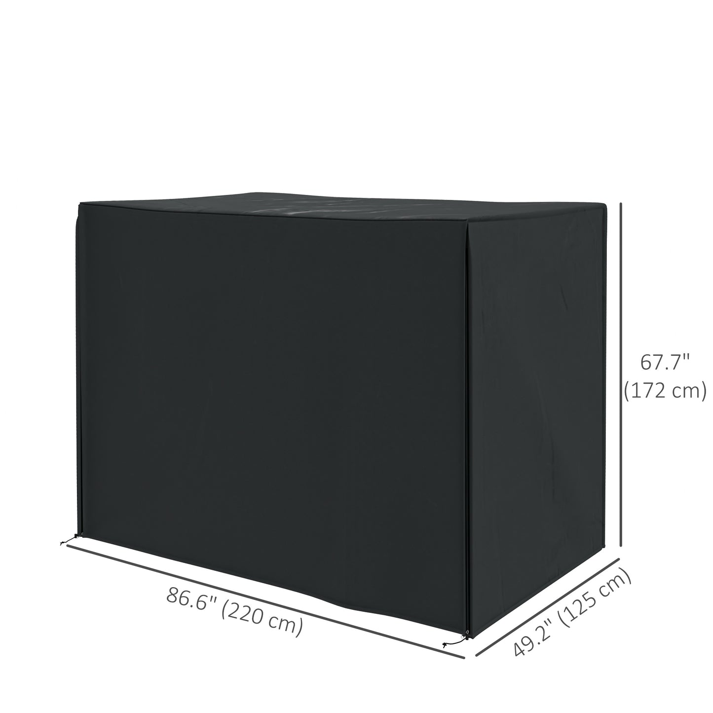 3 Seater Garden Swing Cover, Waterproof 420D Outdoor Swing Bench Cover with Zip, Windproof and Anti-UV, Black