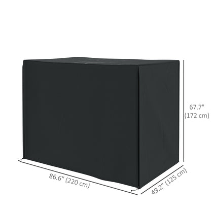 3 Seater Garden Swing Cover, Waterproof 420D Outdoor Swing Bench Cover with Zip, Windproof and Anti-UV, Black