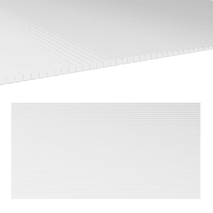Polycarbonate Greenhouse Panels UV Protected Twin-Wall Roof Panels Clear 47.2" x 23.6", 12 Pack
