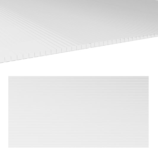 Polycarbonate Greenhouse Panels UV Protected Twin-Wall Roof Panels Clear 47.2" x 23.6", 12 Pack