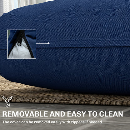 Outdoor Seat Cushions with Backrest, Loveseat Double Sofa Outdoor Furniture Cushions, Navy Blue
