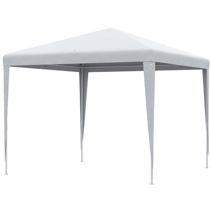 9' x 9' Portable Canopy Party Tent Gazebo Outdoor Sunshade for Weddings Parties with Dressed Legs, White