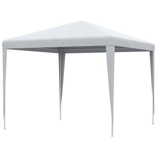 9' x 9' Portable Canopy Party Tent Gazebo Outdoor Sunshade for Weddings Parties with Dressed Legs, White
