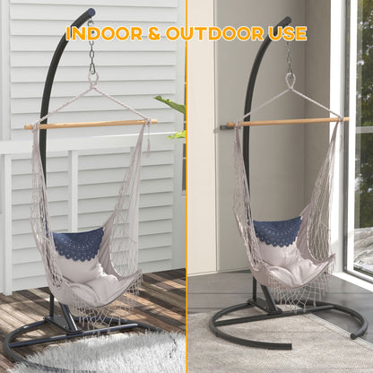 Hanging Hammock Chair Stand with Round Base, Heavy Duty Hammock Stand Only with 330 lbs. Capacity, Black