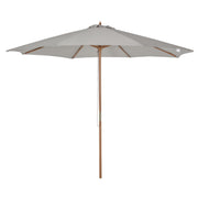 10' x 8' Wooden Patio Umbrella, Garden Parasol, Outdoor Sunshade Canopy with Bamboo Rib for Outdoor, Grey
