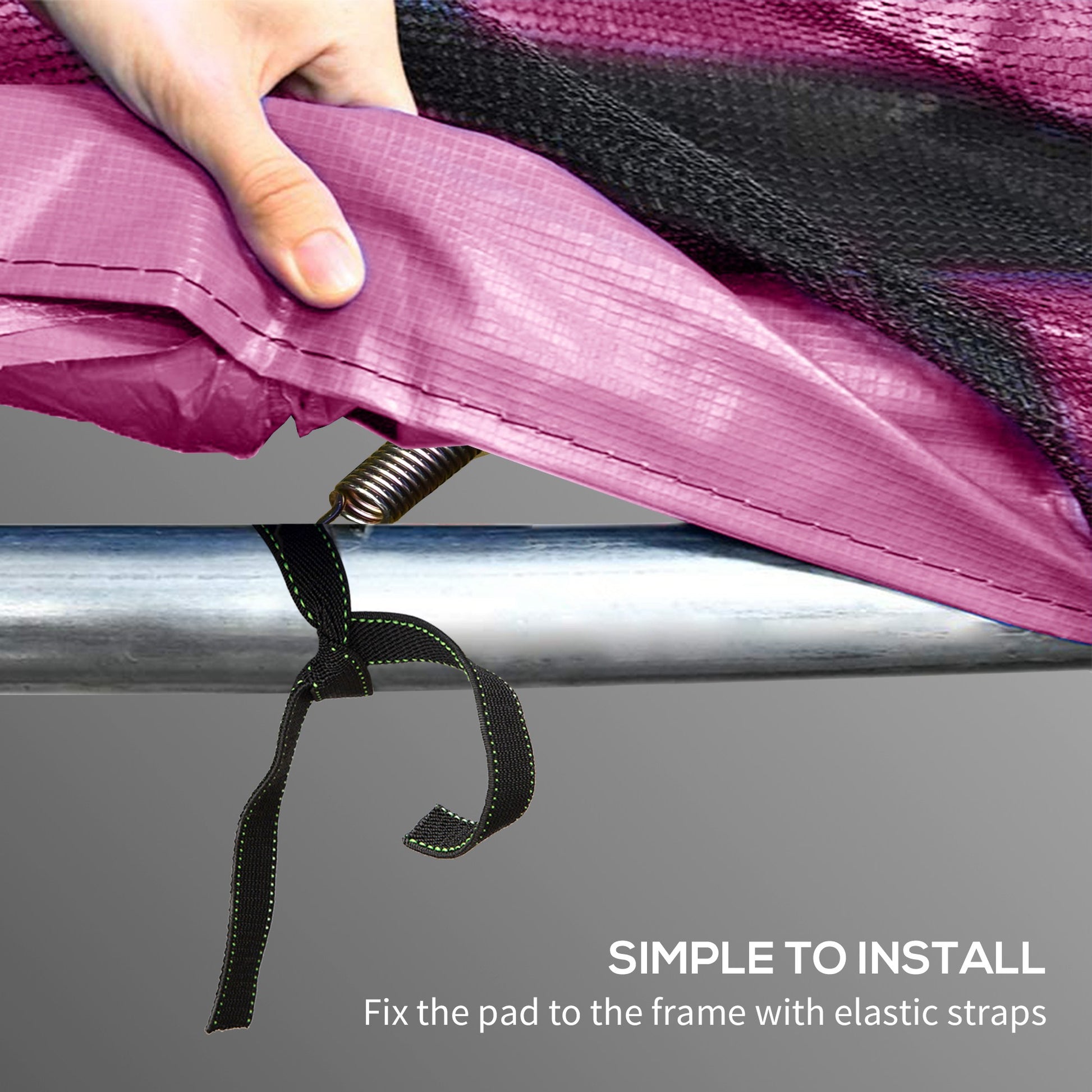 Soozier 12FT Trampoline Spring Cover, Trampoline Pad Replacement, Waterproof and Tear-Resistant, All-Weather Trampoline Accessories, Pink