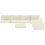 Replacement Cushions for Rattan Furniture, 14 Piece Outdoor Seat Cushion Pad for Patio Set, 7 Seat and 7 Back, Cream