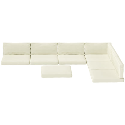 Replacement Cushions for Rattan Furniture, 14 Piece Outdoor Seat Cushion Pad for Patio Set, 7 Seat and 7 Back, Cream