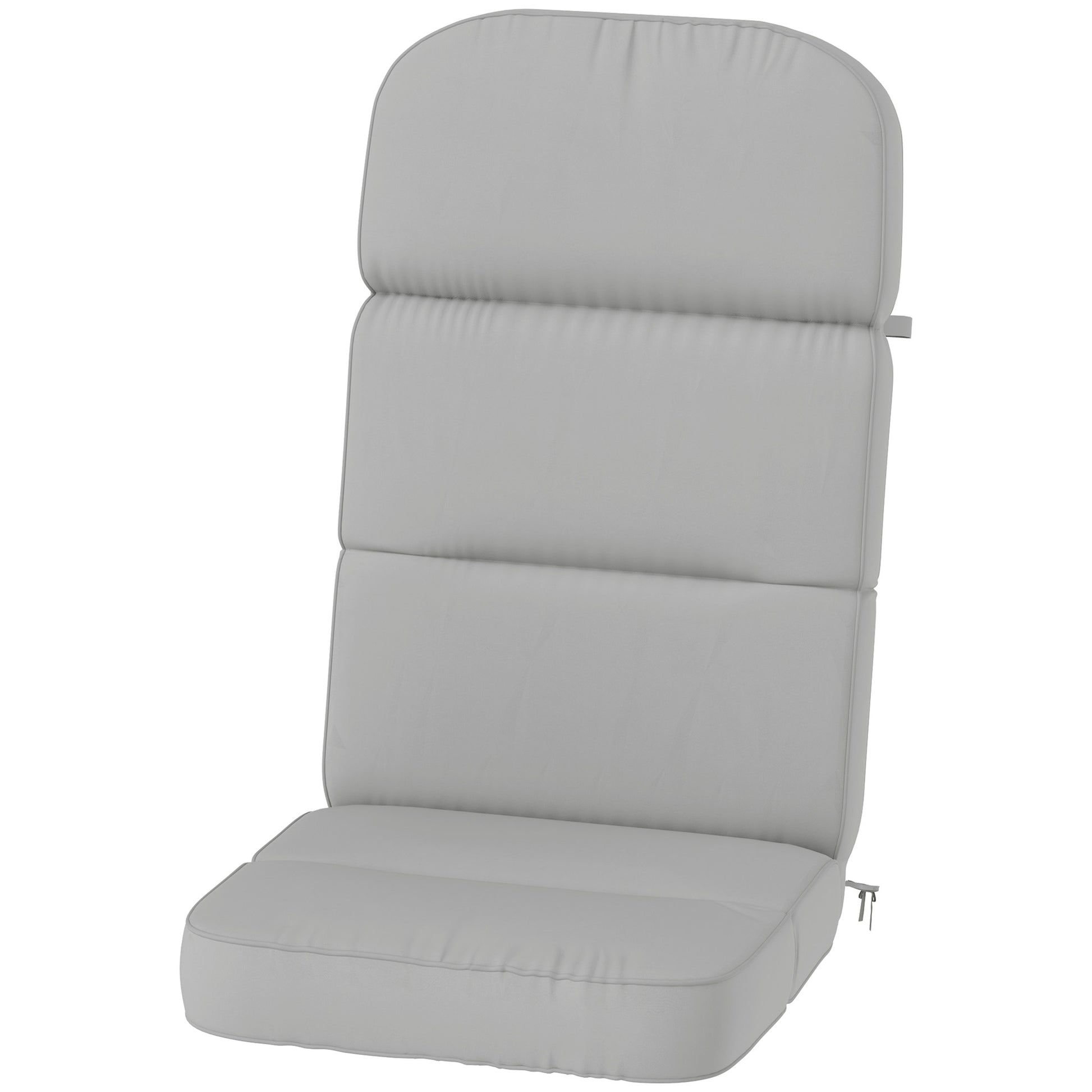 Outdoor Seat Cushion with Back, Outdoor Chair Cushion with Ties and Adjustable Strap, UPF 20+Non-Slip Patio Cushion Replacement for Outdoor Chair, Light Grey