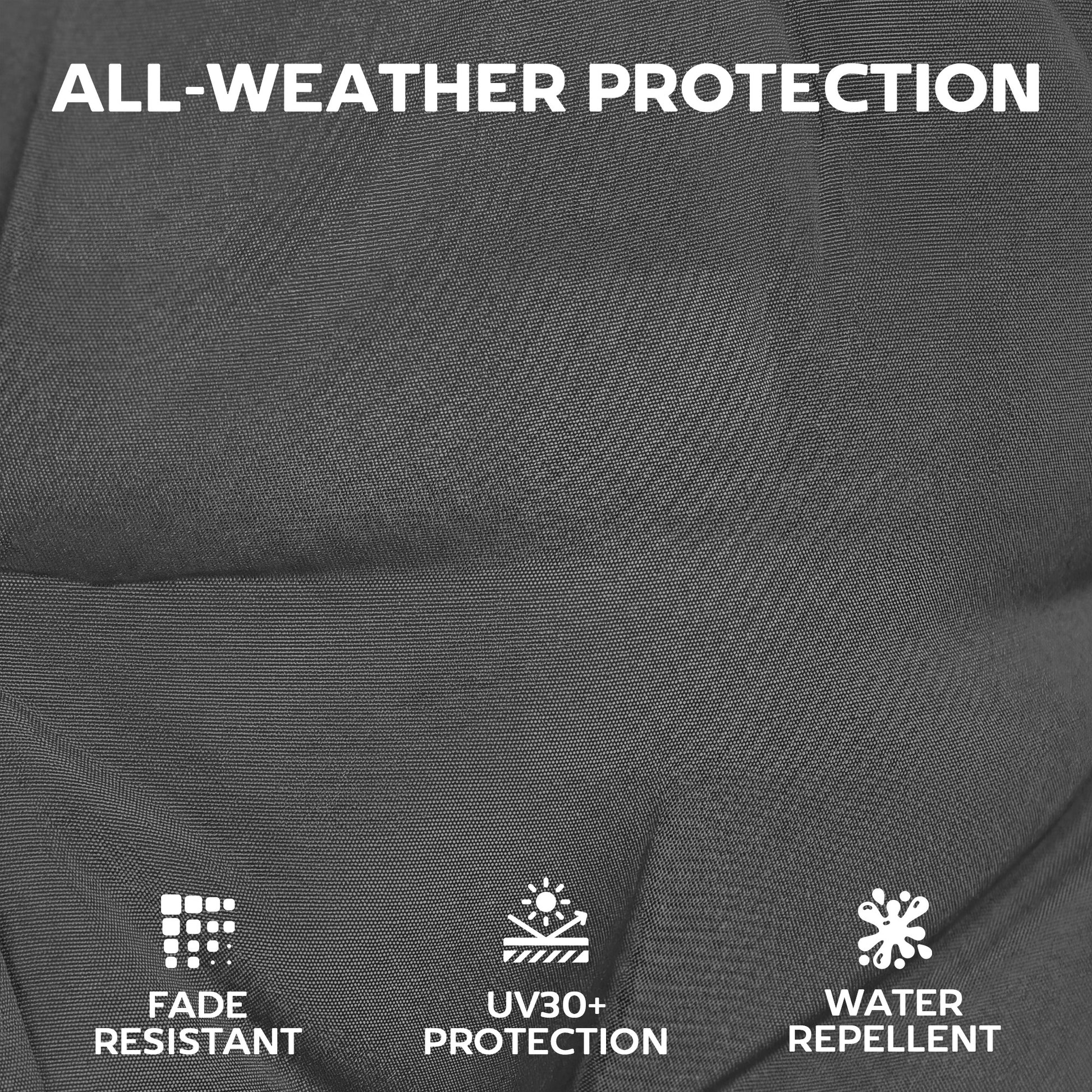 Patio Chair Cushions Set of 4, Waterproof Non-Slip Lounge Chair Cushions, 44"x21", Dark Grey