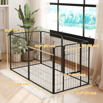 Heavy Duty Dog Playpen with Door for Medium Dogs, 6 Panels, 31.5"H