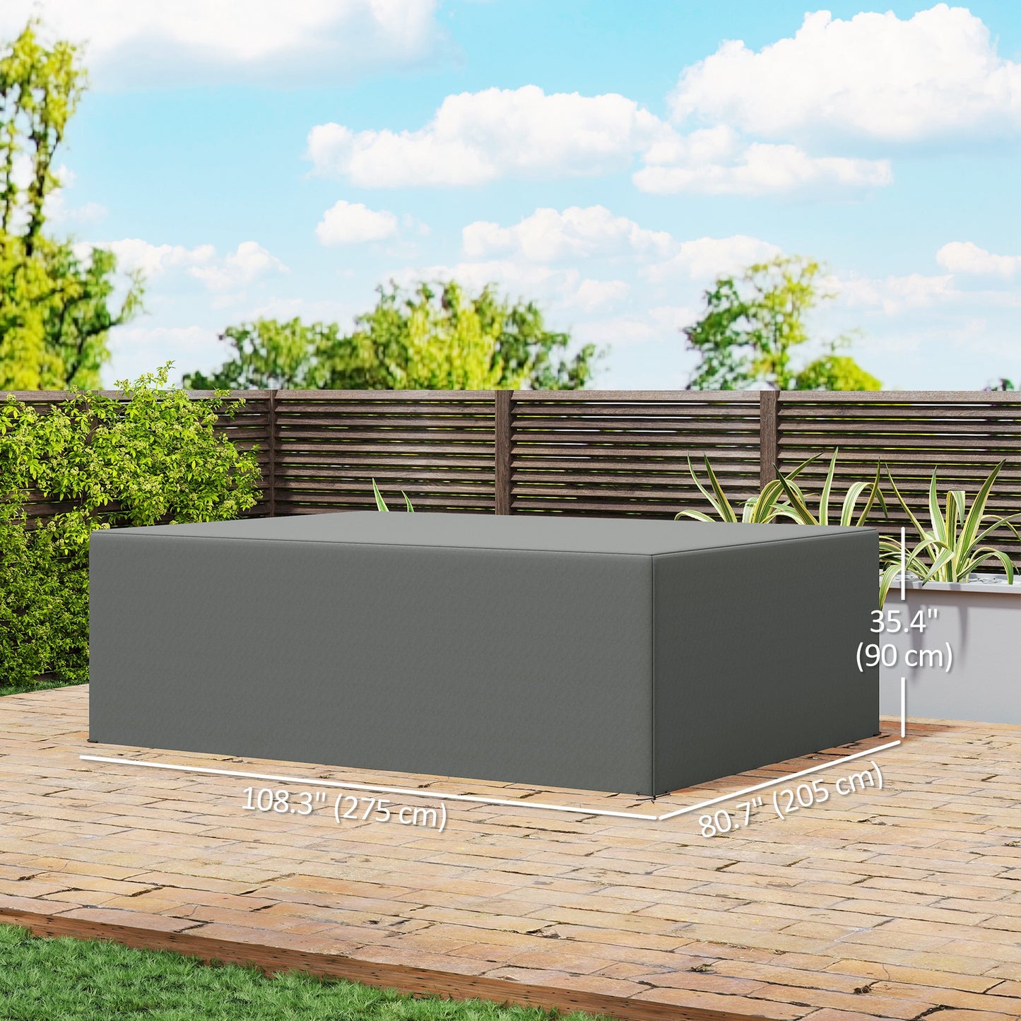 Patio Furniture Covers, Waterproof, Windproof Anti-UV 600D Heavy Duty Oxford Fabric Outdoor Furniture Cover for Dining Table Chair Set, 108" x 80" x 35", Charcoal Grey