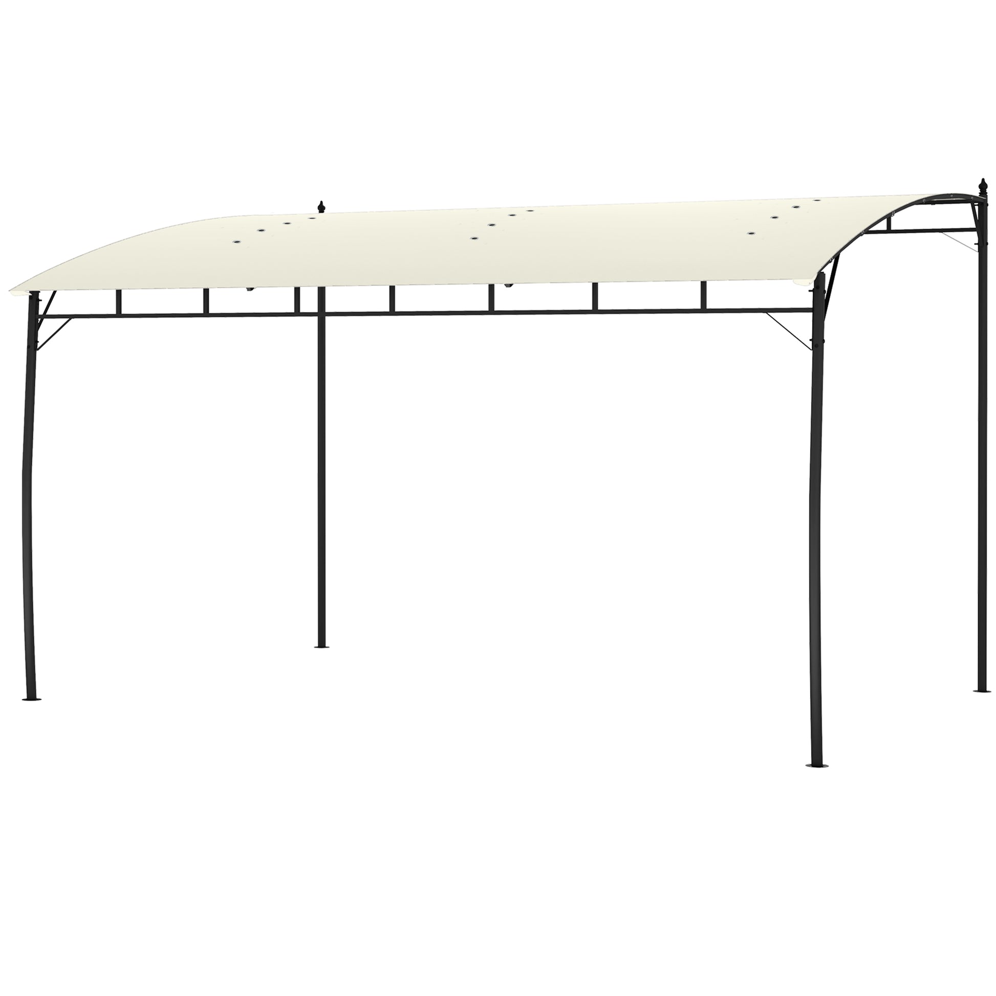 10' x 13' Backyard Pergola with UV30+ Protection Canopy and Steel Frame for Porch, Patio, Deck, Cream White