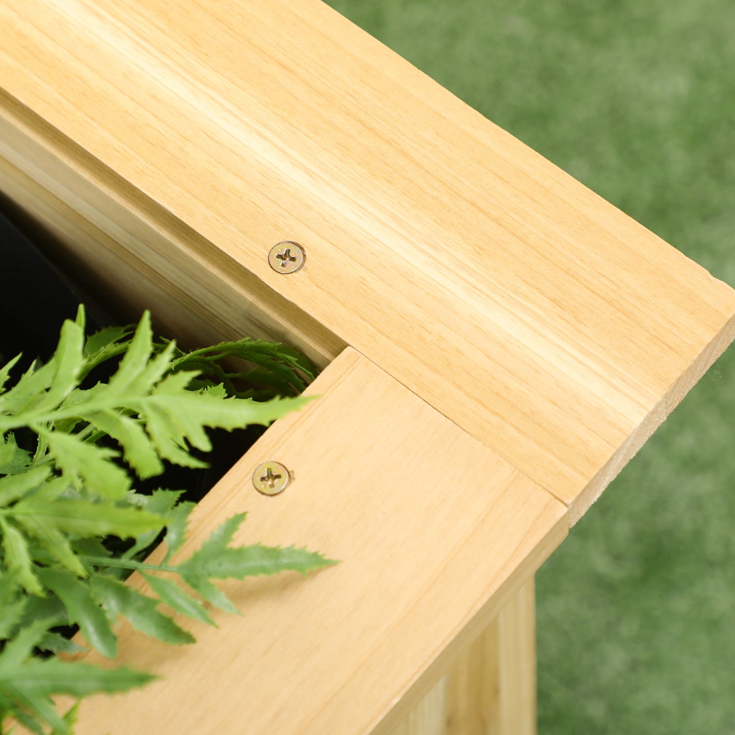 Raised Garden Bed, 47.2" x 47.2" x 19.7" Wooden Elevated Planter Box Outdoor with Legs, for Vegetables, Flowers, Herbs, L-shaped, Natural