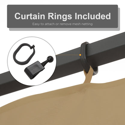 Replacement Mosquito Netting for Gazebo 10' x 10' Black Screen Walls for Canopy with Zippers for Parties and Outdoor Activities, Khaki