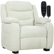 Massage Recliner Chair, Power Recliner with Quiet Brushless Motor, Remote, Pockets, 2 Memory Positions, Beige