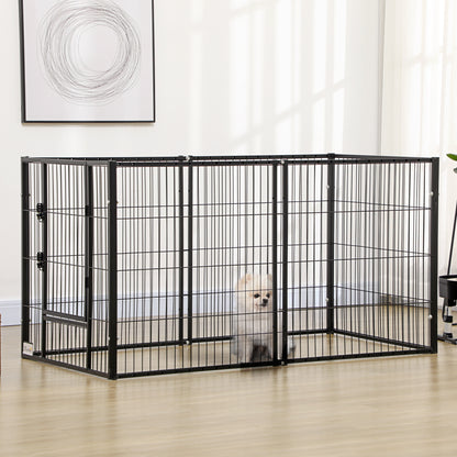 6 Panel 32.5" - 59" x 32" Dog Playpen, Heavy Duty Pet Playpen for Indoor Outdoor, Small and Medium Dogs