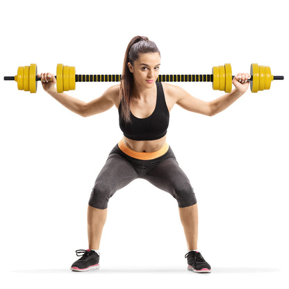 Soozier Dumbbell & Barbell Adjustable Set 44lbs Plate Bar Clamp Rod for Strength Training, Full Body Workout, Muscle Building Men Women Home Gym Sports Area Exercise Ergonomic