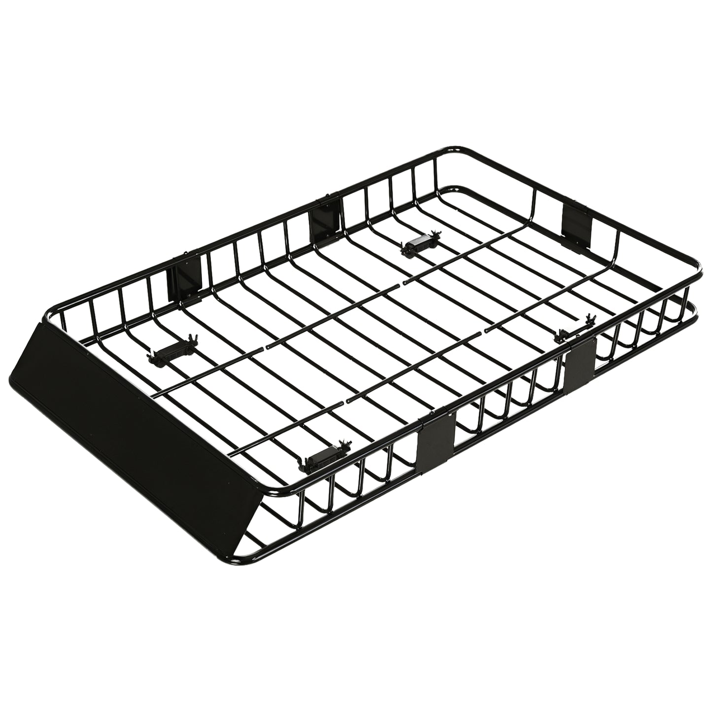 64"/43" x 39" Car Roof Rack, Length Adjustable Roof Basket, Universal Rooftop Cargo Carrier Basket with U-bolts, 220 lbs Capacity