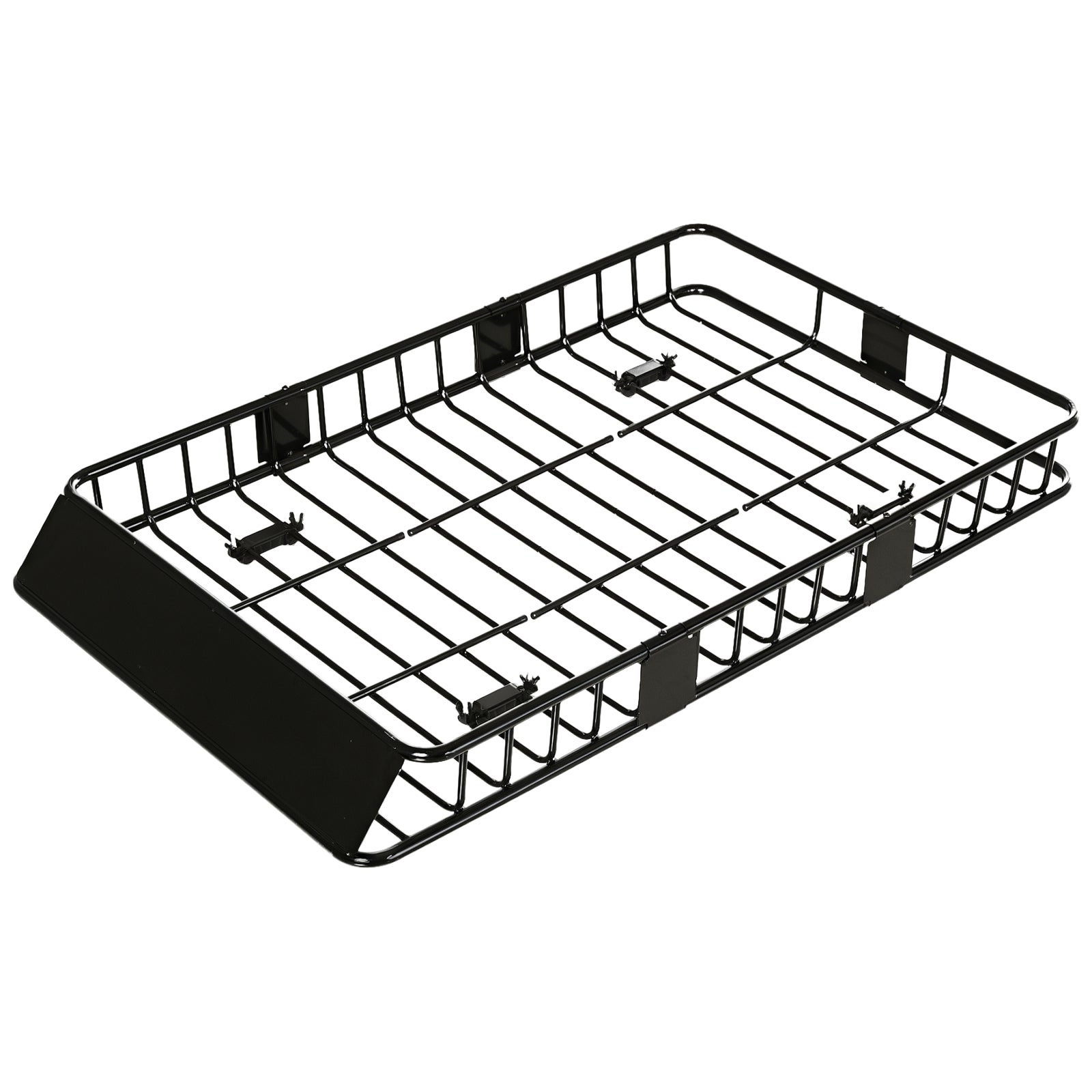 64"/43" x 39" Car Roof Rack, Length Adjustable Roof Basket, Universal Rooftop Cargo Carrier Basket with U-bolts, 220 lbs Capacity