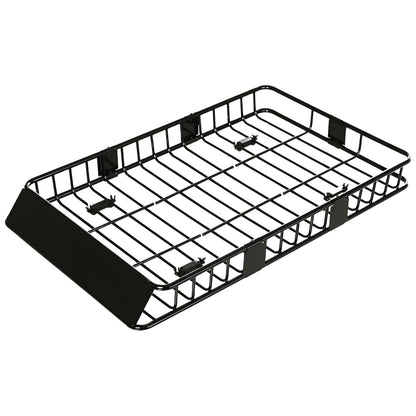 64"/43" x 39" Car Roof Rack, Length Adjustable Roof Basket, Universal Rooftop Cargo Carrier Basket with U-bolts, 220 lbs Capacity