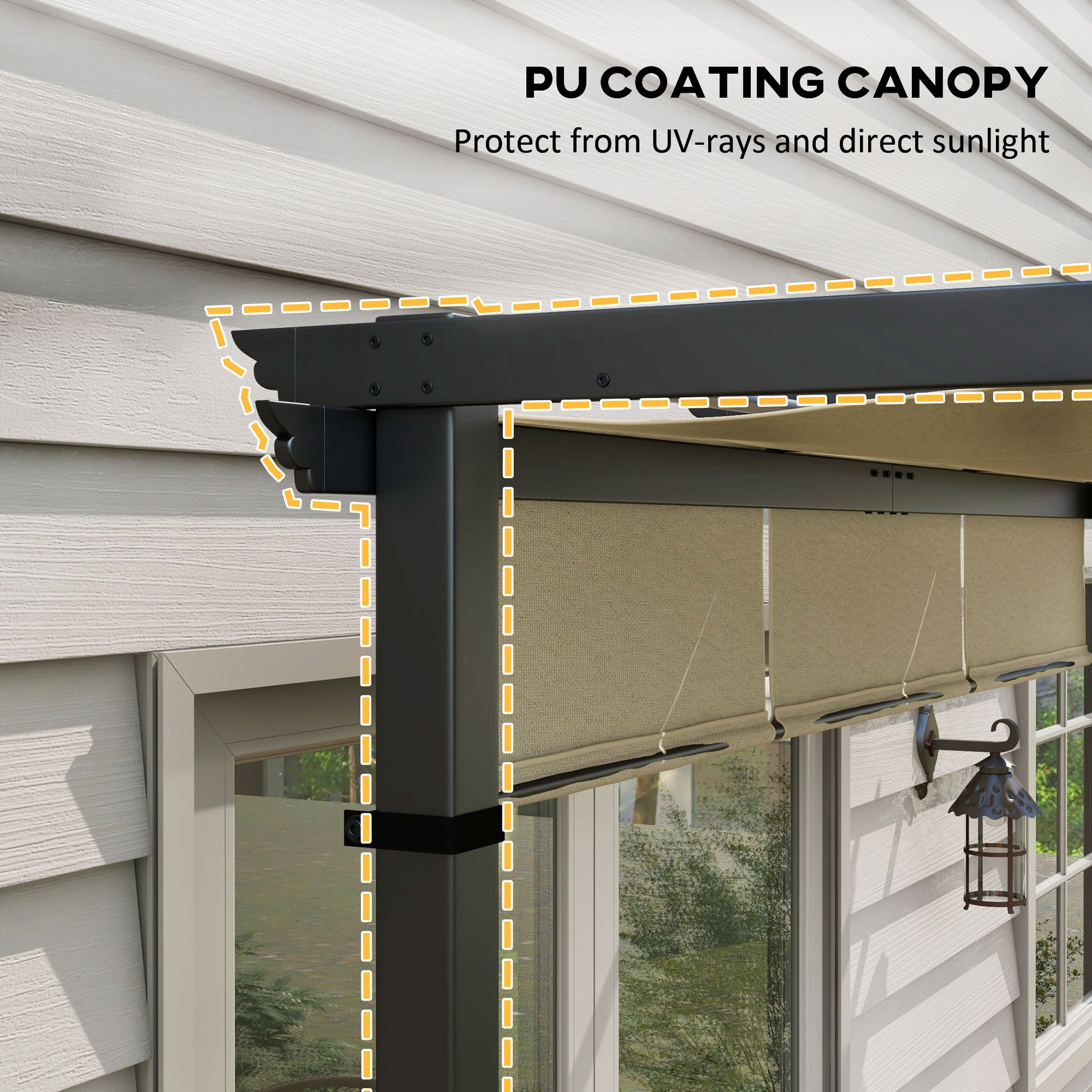 10' x 10' Metal Pergola, Outdoor Pergola with Retractable Canopy, for Garden, Patio, Backyard, Deck