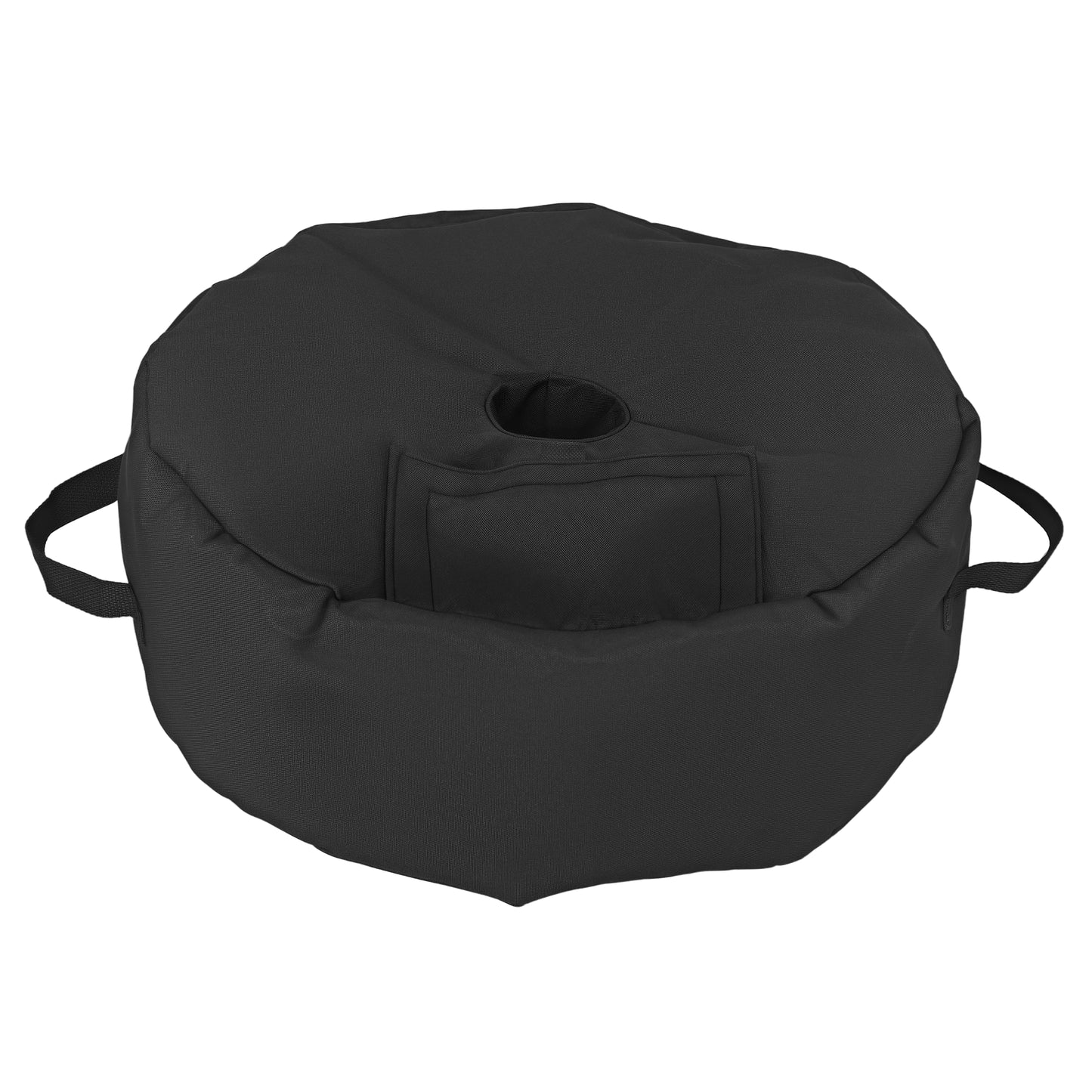 19" Round Patio Umbrella Base Weight Sand Bag Weather Resistant Garden Parasol Weight Base Stand Holder Weights w/ Scoop Up 88lbs Black