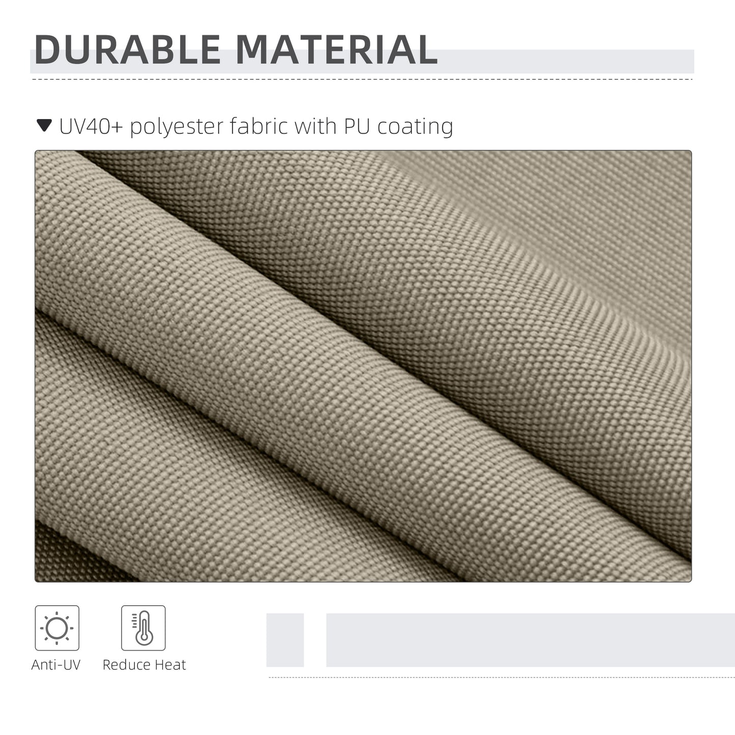 7' x 10' Retractable Patio Awning, Manual Outdoor Privacy Screen with UPF40+ & Water-Resistant Fabric, Beige