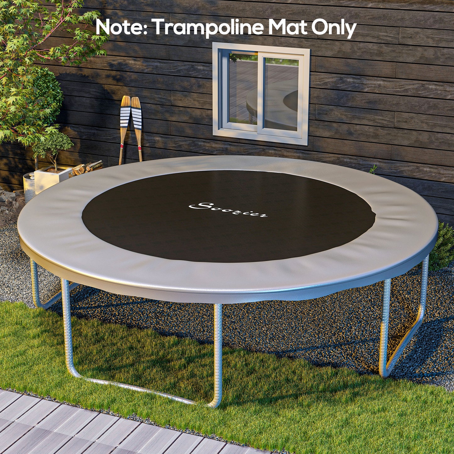 Soozier Trampoline Replacement Mat, Fits 14' Trampoline w/ 80 V-Hooks & 5.5" Springs (Spring & Frame not Included), Green