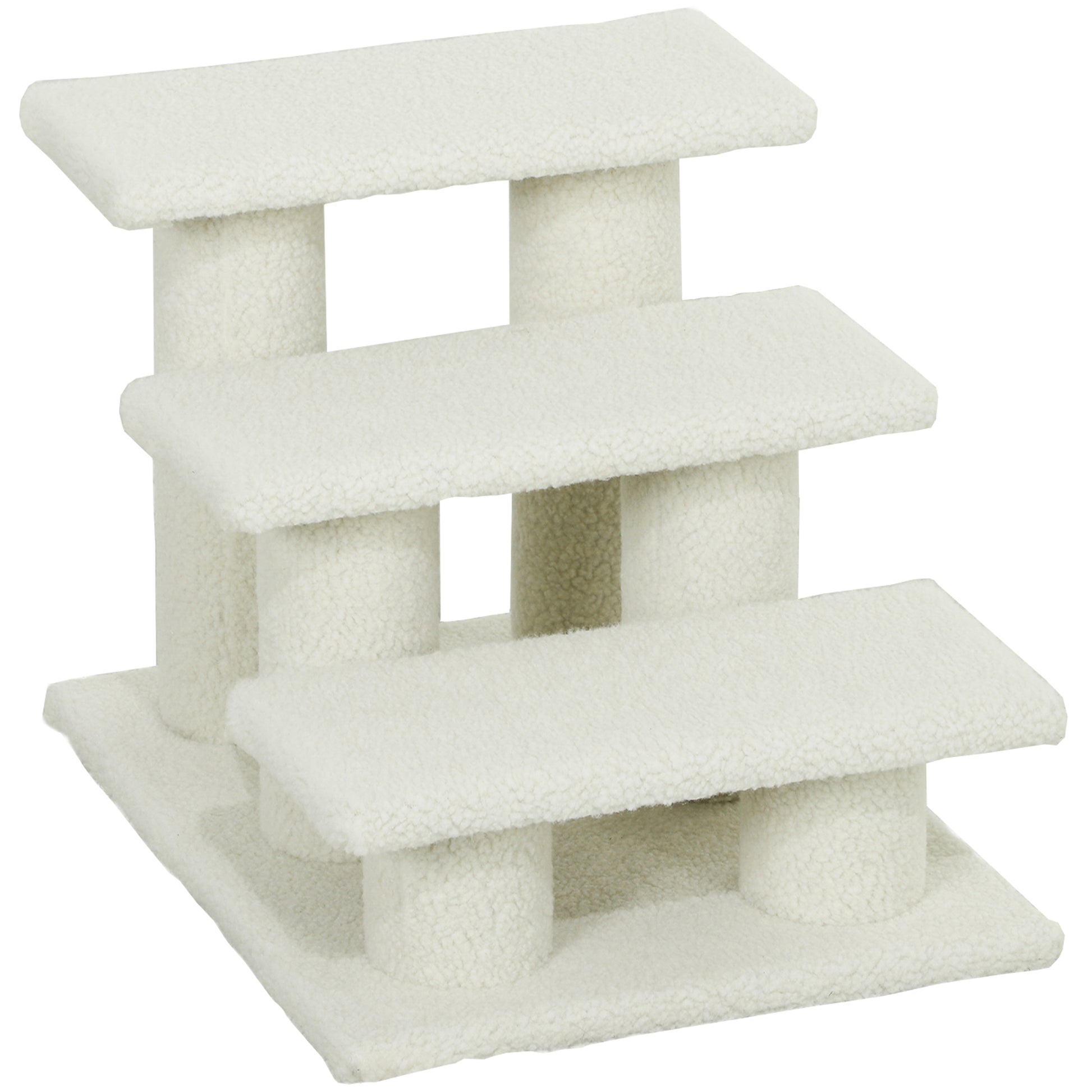 18" 3 Tier Pet Stairs Dog Cat Step Scratch Post Furniture, Beige