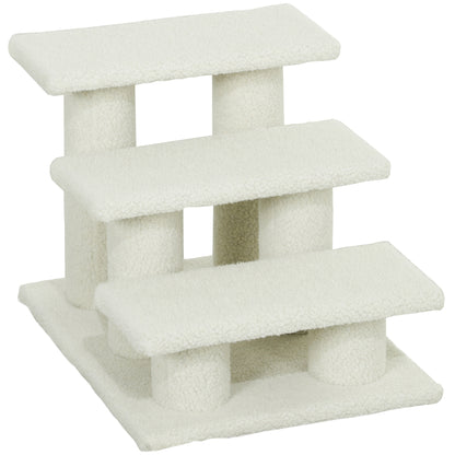18" 3 Tier Pet Stairs Dog Cat Step Scratch Post Furniture, Beige
