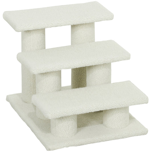 18" 3 Tier Pet Stairs Dog Cat Step Scratch Post Furniture, Beige