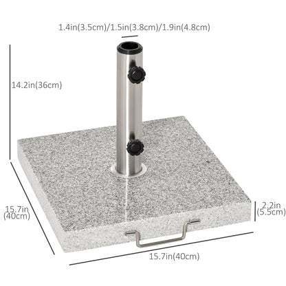 55 lbs Marble Square Umbrella Stand 16.5" Market Heavy Holder Base w/ Wheels, Grey