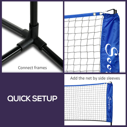 Soozier 10ft Badminton Net, Height Adjustable Outdoor Sports Net with Carry Bag, for Tennis, Pickleball and Volleyball, Blue