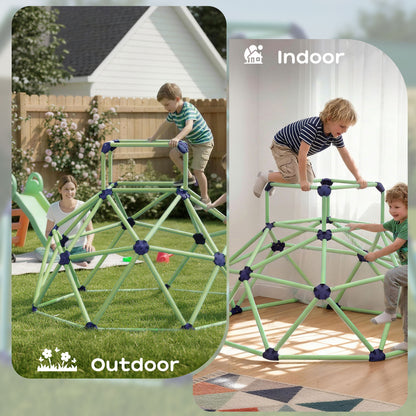 Qaba Climbing Dome, 6FT Geometric Dome Climber, Indoor Outdoor Jungle Gym Playground for Kids 3-8 Boys Girls, Green