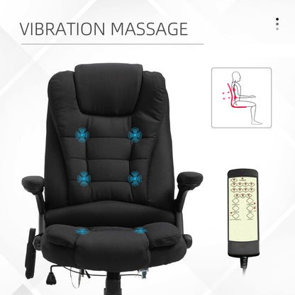 Ergonomic Office Chair Large Leather Massage Executive High Back Reclining Swivel Wheels Black