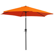 8.5' Round Aluminum Patio Umbrella Garden Parasol Market Sunshade Tilt Canopy w/ 6 Ribs, Crank Handle, Blue