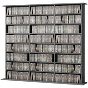 Media Storage Cabinet, 8-Tier DVD Shelf with 18 Adjustable Shelves, Holds 1032 CDs, 594 DVDs or Blu-rays, Black