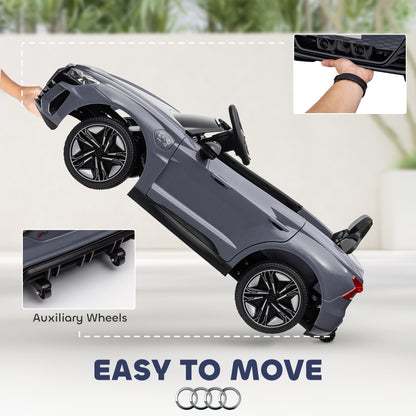 Aosom Ride-On Toy On Car with Remote Control, 12V 3.1 MPH Electric Ride for Kids w/ Suspension System, Horn Honking, Grey